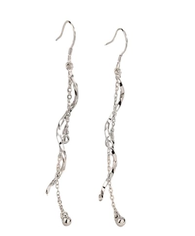 lange oorbellen-8 cm - RVS- Twirl-Zilverkleur-Charme Bijoux