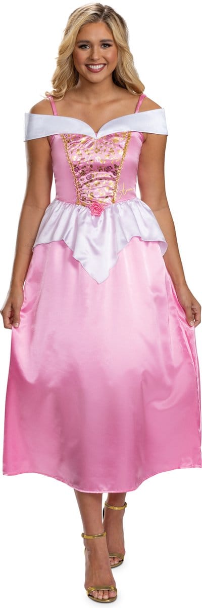 DISNEY Prinses - SLEEPING BEAUTY, Aurora jurk Basic Plus, Maat S (4-6), Volwassenen