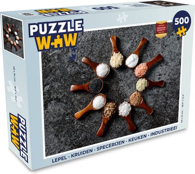 Puzzel Lepel - Kruiden - Specerijen - Keuken - Industrieel - Legpuzzel - Puzzel 500 stukjes