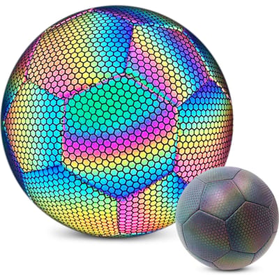 Reflecterende voetbal nacht gloeiende lichtgevende camera flits voetbal voor binnen buiten voetbal Size 5 veelkleurig