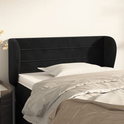 vidaXL - Hoofdbord - met - randen - 93x23x78/88 - cm - fluweel - zwart