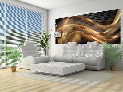 Golden Swirl Abstrakt Photo Wallcovering