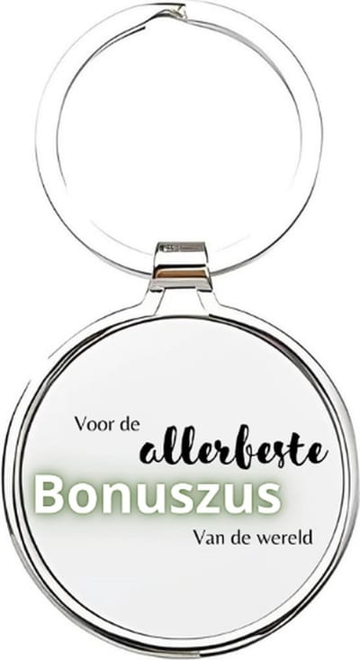 Akyol - voor de allerbeste bonuszus van de wereld Sleutelhanger - Bonuszus - de leukste bonuszus - bonuszus sleutelhanger - zussen sleutelhanger - sleutelhanger bonuszus - familie sleutelhanger - verjaardagscadeautje - zus cadeau - 4 x 7,5 CM