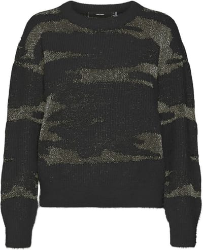 Vero Moda Vmsadie Ls O-neck Pullover Black Lurex | Zwart | Maat: XS