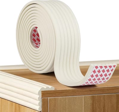 Zachte Zelfklevende Foam Hoekbescherming, 6 m, 8 cm Breed, 0.8 cm Hoog, Multifunctionele Meubelbescherming, Veiligheid voor Kinderen en Dieren