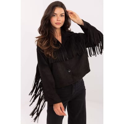 Western Fringe Jacket - Zwart / One Size