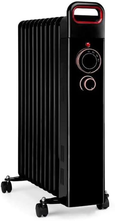 Olieradiator - Verwarmingselement Elektrische kachel - Ruimte Verwarmen - 11 Hoge Traagheid Elementen - 2500 Watt - Zwart