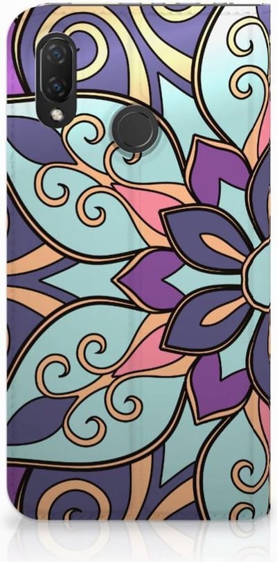 Huawei P Smart Plus Smart Cover Purple Flower