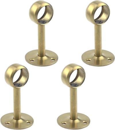 Gordijnroede Houders - Kast Stang Beugels - Kleding Ophangen - Roestvrij Staal - 25mm Diameter - Goud