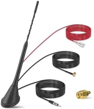 DAB/DAB+ Auto Antenne - Digitale Radio Dakantenne met Versterker + Radiosplitter en Kabel
