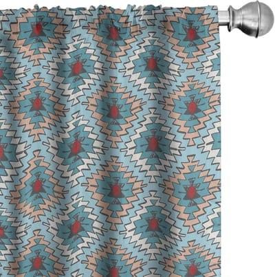 ABAKUHAUS Stammes Gordijnen – 2x B75xH225 cm – Microvezel – Multikleur – Halverduisterend