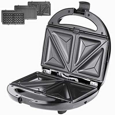 3-in-1 Contactgrill en Tosti Apparaat met Wafelijzer - Elektrisch 800W