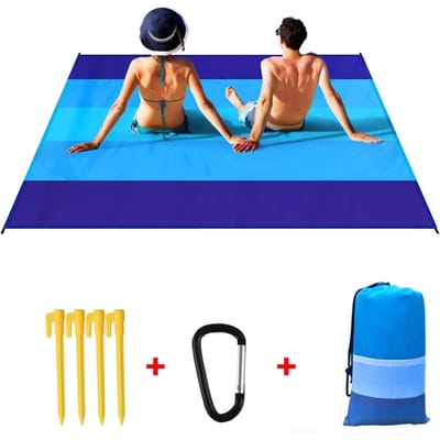 Tapis d'extérieur pour camping, imperméable, résistant au sable, couverture de plage, portable, pliable, en polyester, pour pique-nique 210x200cm C