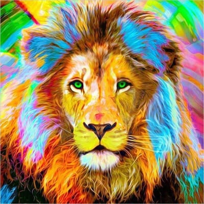 5D Diamond schilderij Cross Stitch Lion volledige boor vierkante Diamond Art borduurwerk 30X30CM blue
