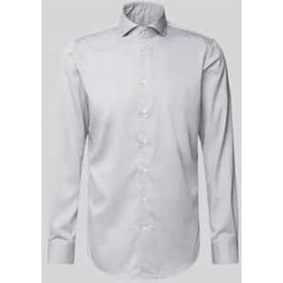 Profuomo slim fit heren overhemd - basket weave - olijfgroen - Strijkvriendelijk - Boordmaat: 38