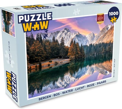Puzzel Bergen - Bos - Water - Lucht - Roze - Paars - Legpuzzel - Puzzel 1000 stukjes volwassenen