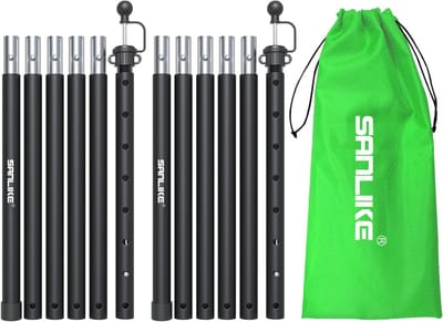 Verstelbare Telescoop Tentstokken 73 cm - 210 cm voor Camping en Luifel - Lichtgewicht Aluminium met 6-Way Verbinding