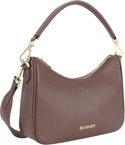Bogner Leren Schoudertas Pontresina Lora Shoulderbag Darkbrown Donkerbruin