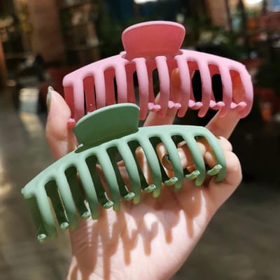 Pince à cheveux de bain grande rouge net épingle à cheveux femme pince arrière de tête couvre-chef coréen pince supérieure pour cheveux cassés brown