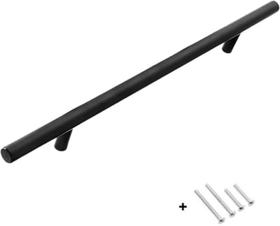Zwarte Meubelgreep 35cm – Hartafstand 224mm – Ronde Handgreep - incl. Boutjes