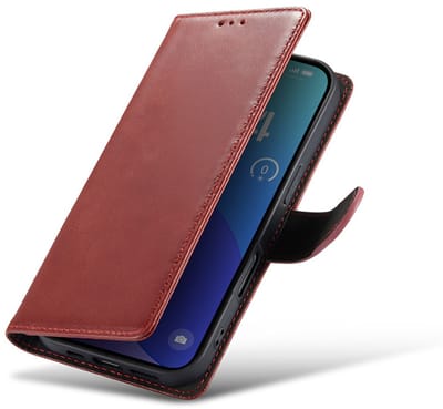 CaseMania Bookcase hoesje geschikt voor Apple iPhone 16 Pro Max - Effen Rood - Leer
