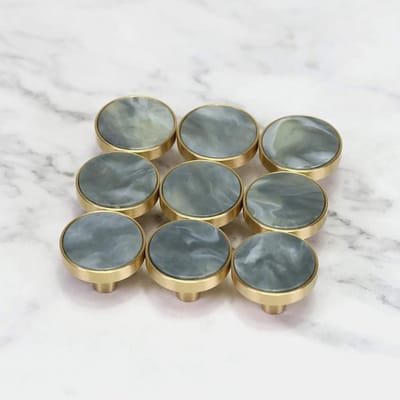 27mm Pure Copper Handgrepen voor Keuken- en Meubeldeuren - Modern Design in Inktgroen en Messing