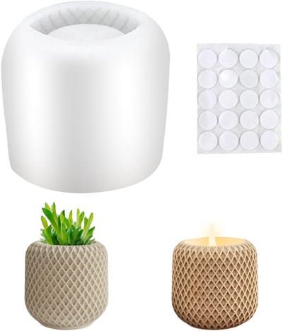 Dailygoods- Siliconen Gietvorm - 3D-Vaas - Cilinderkaarsenhouder - Grote Siliconen Vorm - Duurzaam Silicone - Modern Flesontwerp