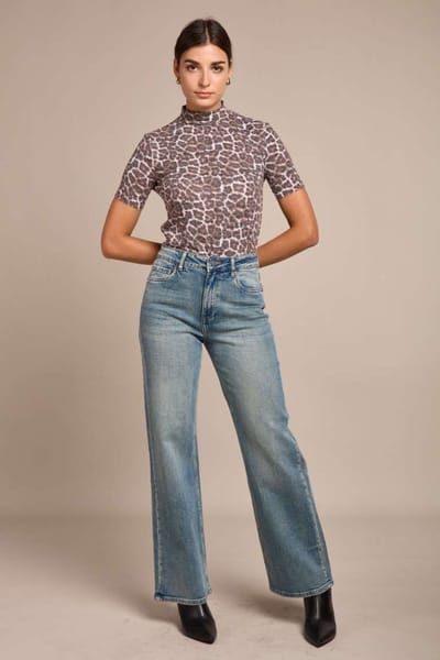Broek Toxik3 hoge taille wide leg straight-fit jeans