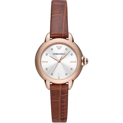 Emporio Armani Mia AR11525 Horloge - Leer - Bruin - Ø 32 mm