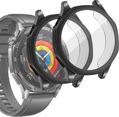 Beschermhoes voor Huawei Watch GT 5 46mm - 2 Stuks Flexibele TPU Hoes met Schermbeschermer, Schokbestendige Bescherming en Zacht Frame voor Smartwatch