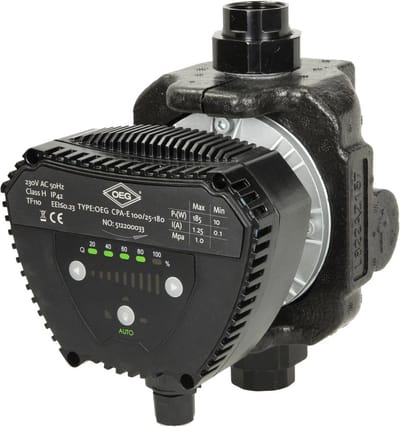 Verwarmingscirculatiepomp DN25 met 10 m opvoerhoogte 180 mm inbouwlengte