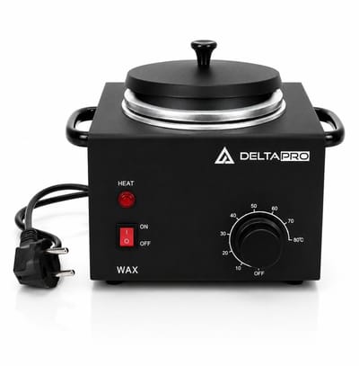DELTAPRO Professionele Wax Heater 500 ml – Waxverwarmer met Temperatuurregeling 10-80°C – Elektrisch Waxapparaat – Harsverwarmer – Inclusief Aluminium Binnenpan & Deksel – Zwart
