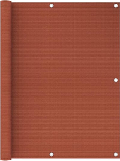 vidaXL - Balkonscherm - 120x500 - cm - HDPE - terracotta