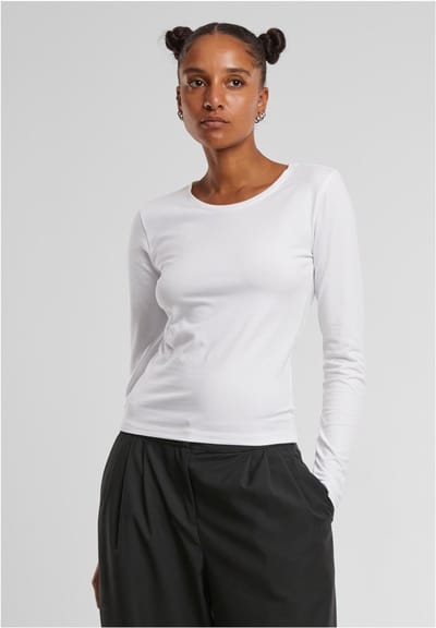Urban Classics Basic Super Slim Long-sleeve Dames Shirt met lange mouwen - XL