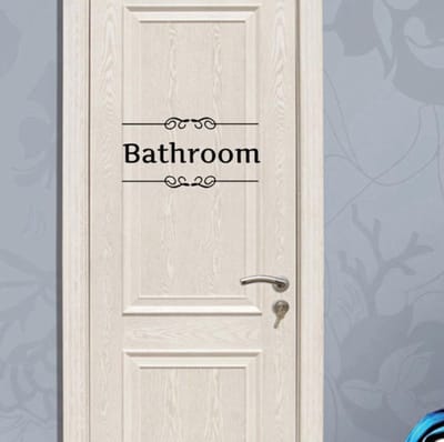 CHPN - Muursticker - Badkamer sticker - Bathroom - Deursticker - Badkamer -27/10CM - Transparant met zwarte letters - Cafe sticker - Hotel sticker