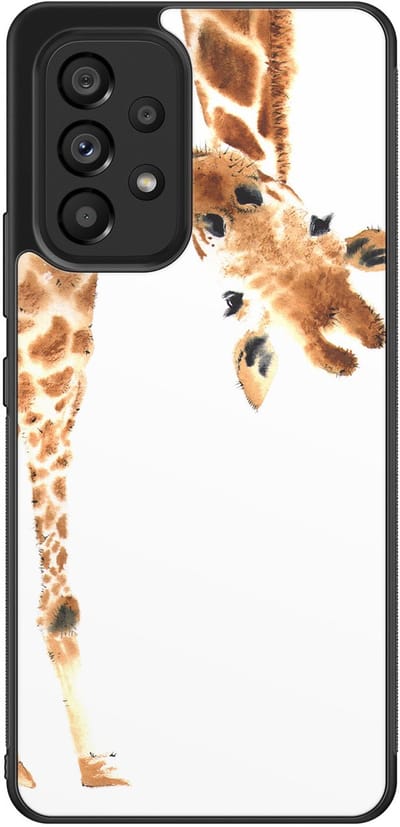 Leuke Telefoonhoesjes - Hoesje geschikt voor Samsung Galaxy A53 - Giraffe - Backcover zwart - Giraffe - Bruin