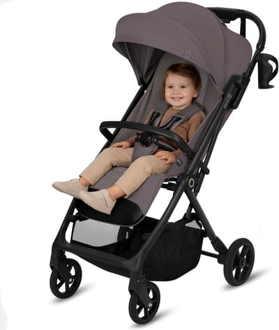 Kinderwagen - Wandelwagen Buggy - Dagelijks Gebruik - Eenhands Inklapbaar - Tot 22 kg - Beige