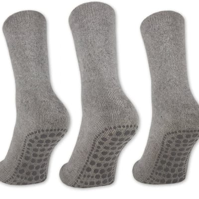 Belucci Dames ABS Huissokken – Antislip Sokken – Warme Katoenen Huissokken - Set Van 3 Paar - Maat 35/38