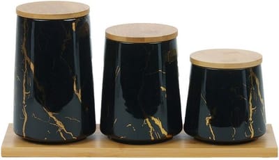 BRICARD VOORRAADBUSSENSET 3-DELIG ZWART + BAMBOO DIENBLAD