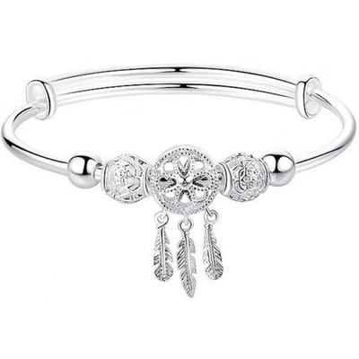 Verstelbare Armband Dromenvanger Veer Armband Dames Zilver Legering Pols Sieraden voor Jubileum Verjaardagscadeau Dames Armband zilver