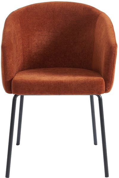 Vente-unique Set van 2 stoelen met armleuningen van stof en metaal - Terracotta - MADIALI