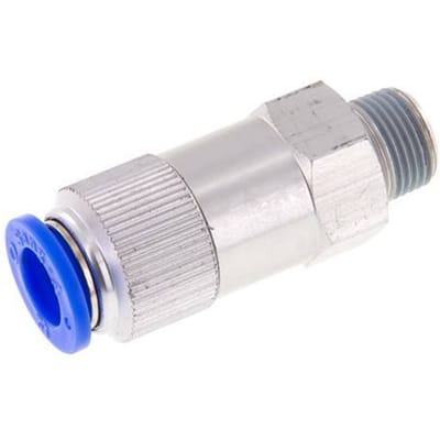 12mm & R3/8'' Regeling-Uit Aluminium Terugslagklep Insteekkoppeling Buitendraad 0.2-10 bar