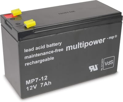 12V 7Ah Loodzuur Accu Onderhoudsvrij voor Alarm, Noodstroom en Medische Apparatuur