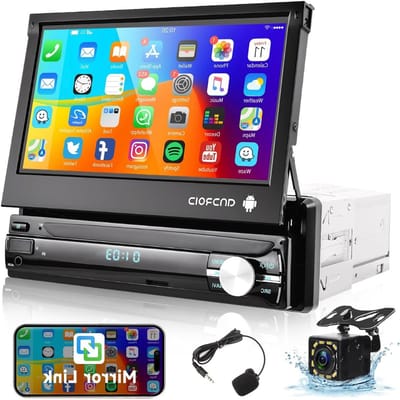 Thuys – Autoradio Met Klapscherm – Apple Carplay & Android Auto – Met 7 Inch Scherm – Met Afstandsbediening – Met Achteruitkijkcamera – USB, Aux, Bluetooth – Zwart