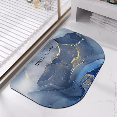 Diatomeeënaarde Halve cirkel Toilet Absorberende Vloermat Voetmat Huishouden Sneldrogend Badkamer Antislip Mat Deur Entree Zachte Mat 40*60CM