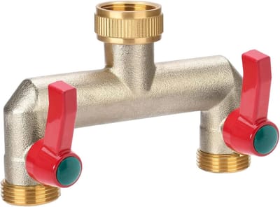 2-Weg Waterverdeler 3/4 Inch voor Aansluiting van 2 Apparaten, Tuinslang Adapter met Verlengde Handgreep voor Tuinirrigatie en Watergebruik
