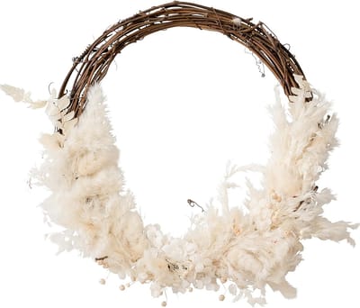 Droogbloemen krans beige ca. 30 cm