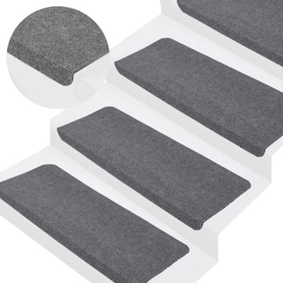 Zelfklevende Trapmatten - Antislip Tredenmatten - Trap Veiligheid - Geluidsdempend Loopcomfort - 15 stuks - Grijs
