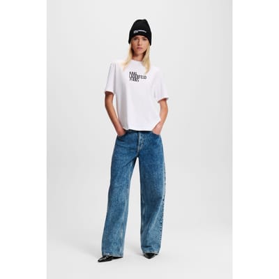 Karl Lagerfeld Baggy Denim Heavy Acid Dark Blue Taglia: W30 | Pantaloni Outlet | Donna | Blu