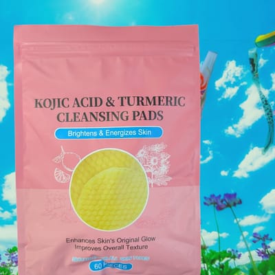 Gezichtsreinigende pads 2 x pakken met kojinezuur en kurkuma Verheldert en revitaliseert de huid